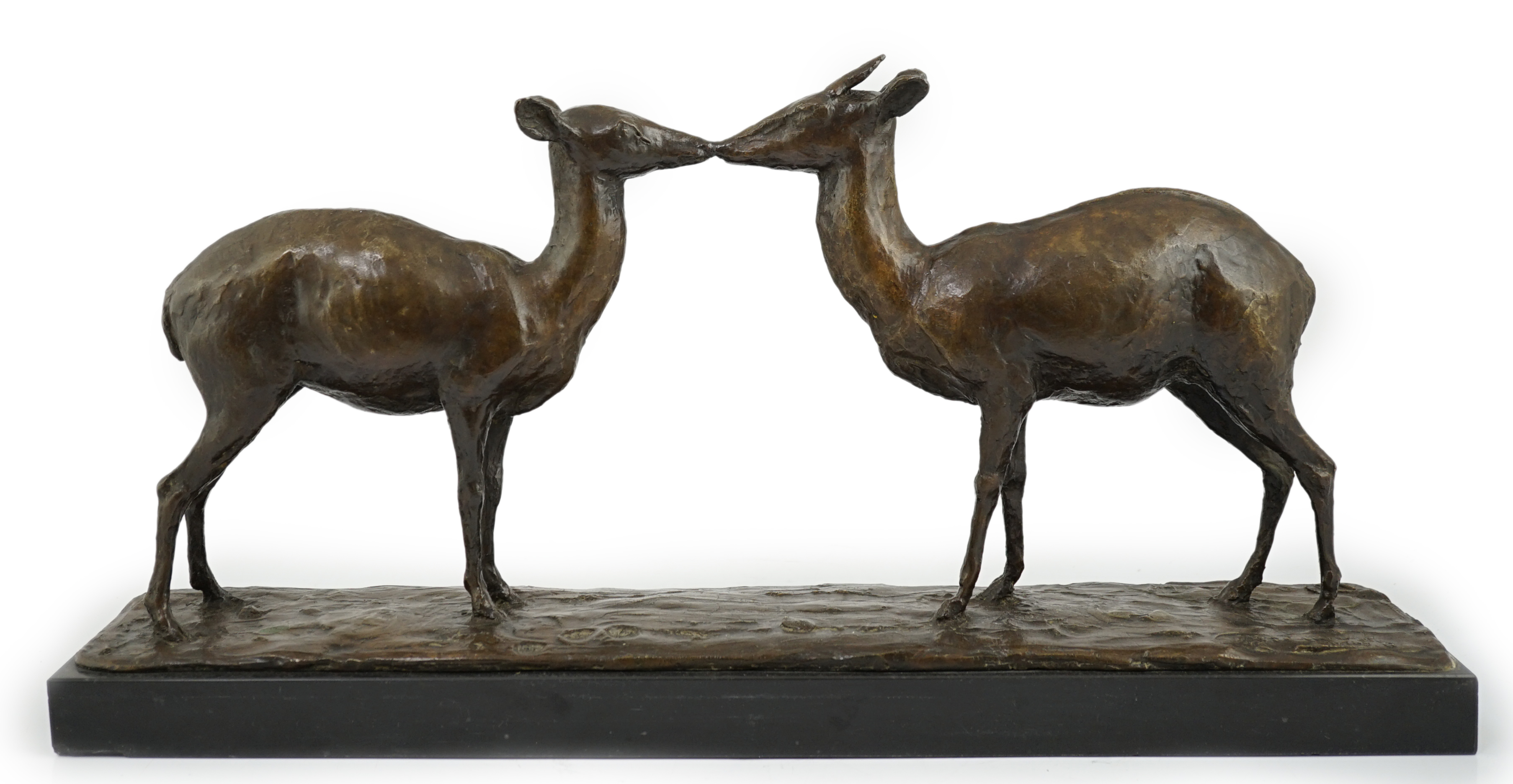 Samuel Granowsky (Ukranian, 1889-1942), an unusual bronze group of two deer